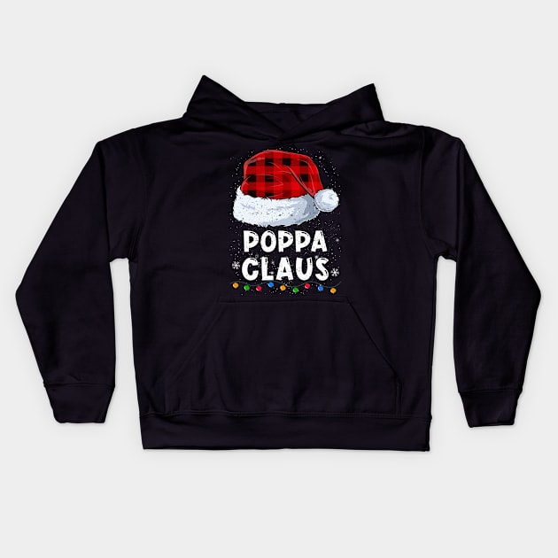 Poppa Claus Red Plaid Christmas Santa Family Matching Pajama Kids Hoodie by tabaojohnny